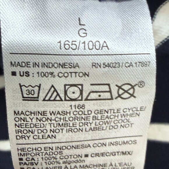 Old Navy Nautical Stripe Tee Womens Large Navy Blue Boat Neck Mariner Top NWT - Picture 7 of 7